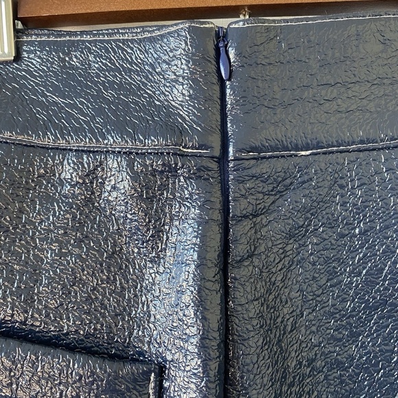 Never A Wallflower Navy Coated Skirt Size XS Front Pocket originally $245 - Picture 10 of 14